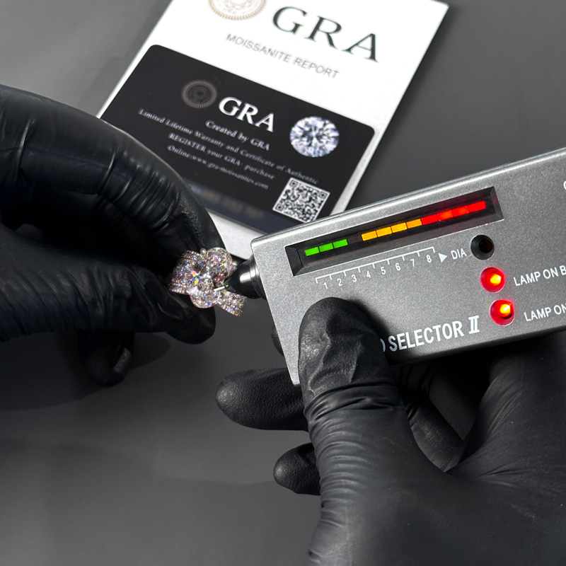 8.8CT Oval Cut VVS Moissanite Pave Engagement Ring