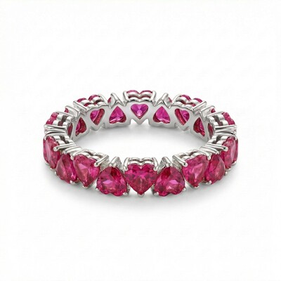 2.4ct. tw. Heart Cut Ruby Diamond Wedding Band