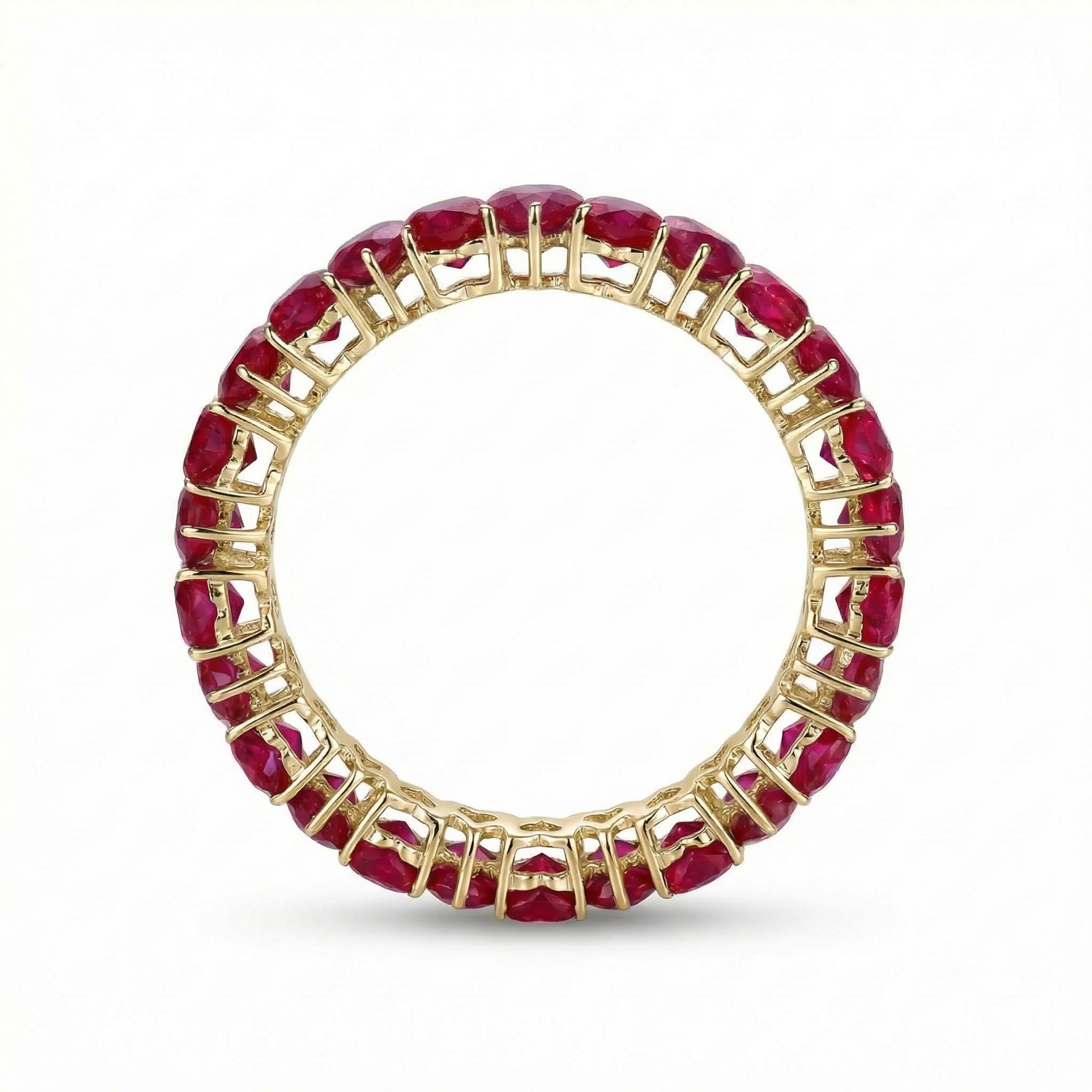 Heart Cut Ruby Diamond Wedding Band