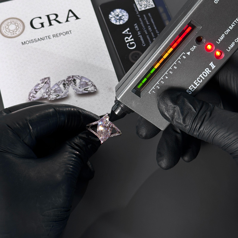 4.35CT Marquise Cut VVS Moissanite Pave Engagement Ring