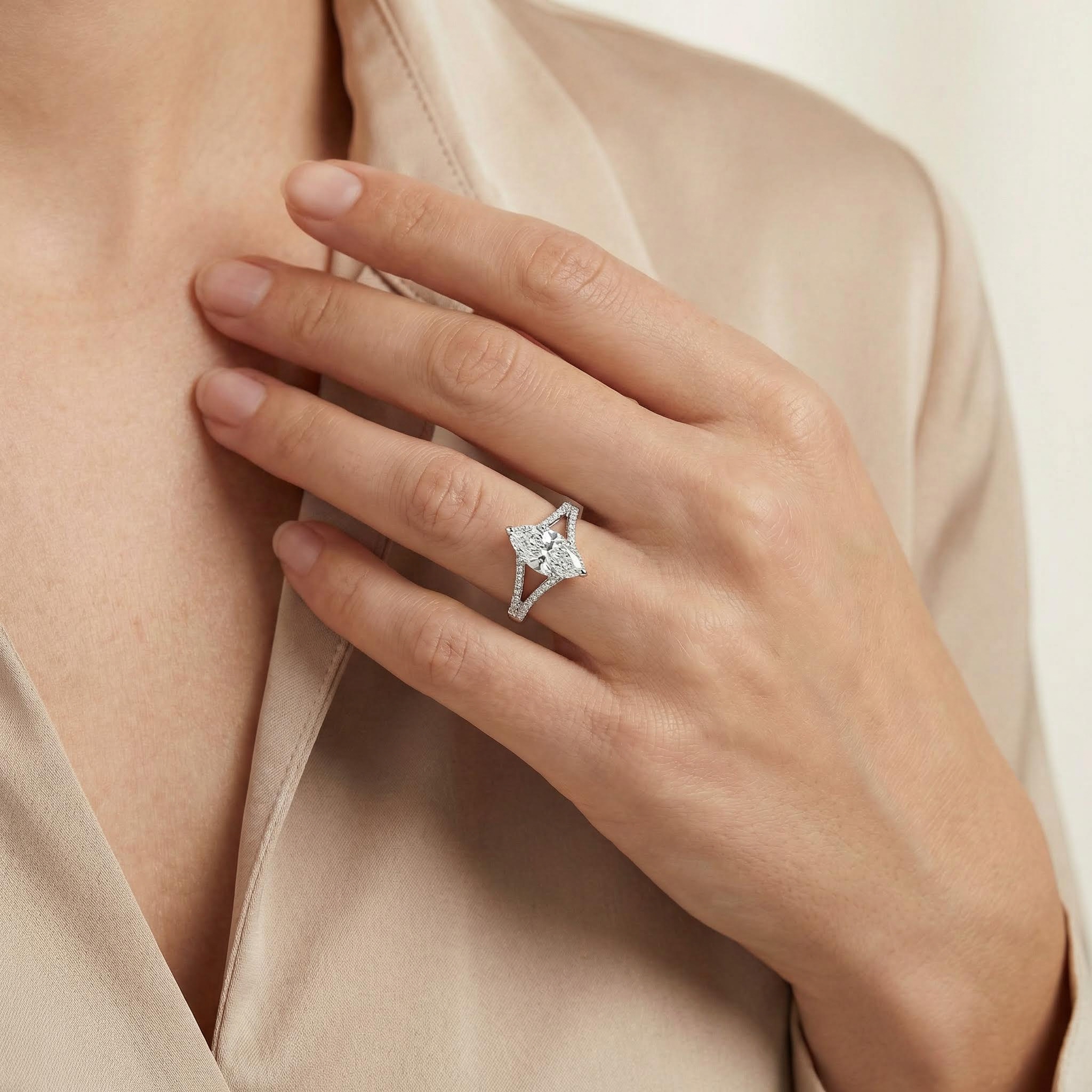 4.35CT Marquise Cut VVS Moissanite Pave Engagement Ring 4.35CT Marquise Cut VVS Moissanite Pave Engagement Ring