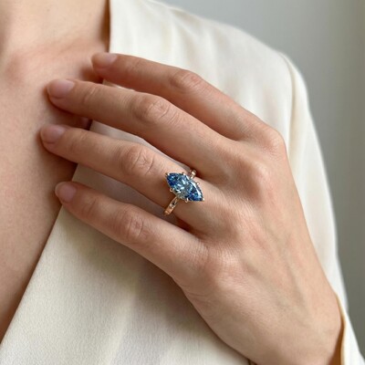 4.87CT Sapphire Marquise Cut Engagement Ring