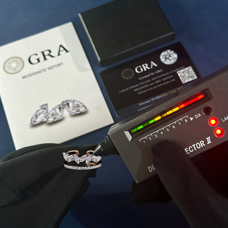 1.8CT Marquise & Round Cut VVS Moissanite Pave Wedding Band