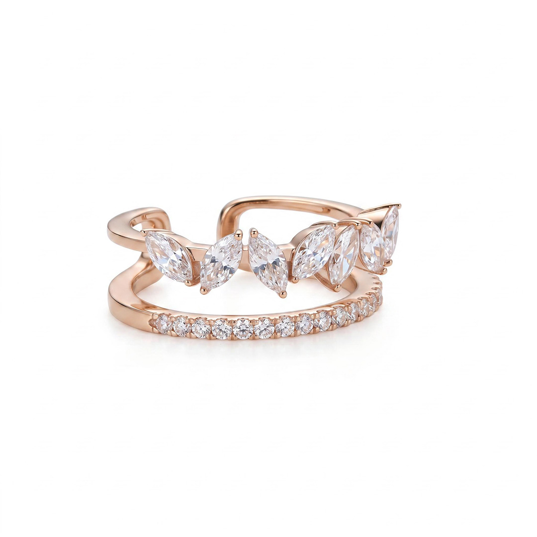 1.8CT Marquise & Round Cut VVS Moissanite Pave Wedding Band 1.8CT Marquise & Round Cut VVS Moissanite Pave Wedding Band