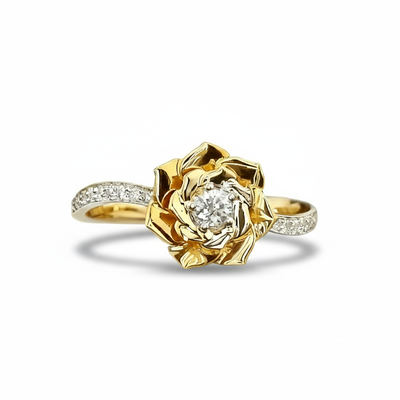 1.6CT Round Cut VVS Moissanite Floral Engagement Ring