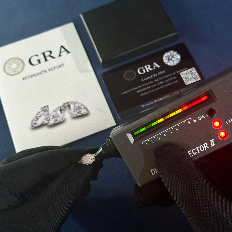 3.4CT Oval Cut VVS Moissanite Eight Claws Engagement Ring