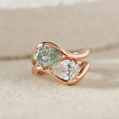 1CT Pear Cut Solitaire Engagement Ring