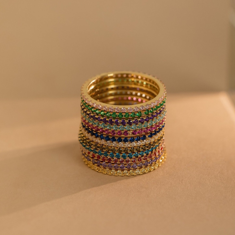 Personalized Birthstone Pave Ring Personalized Birthstone Pave Ring