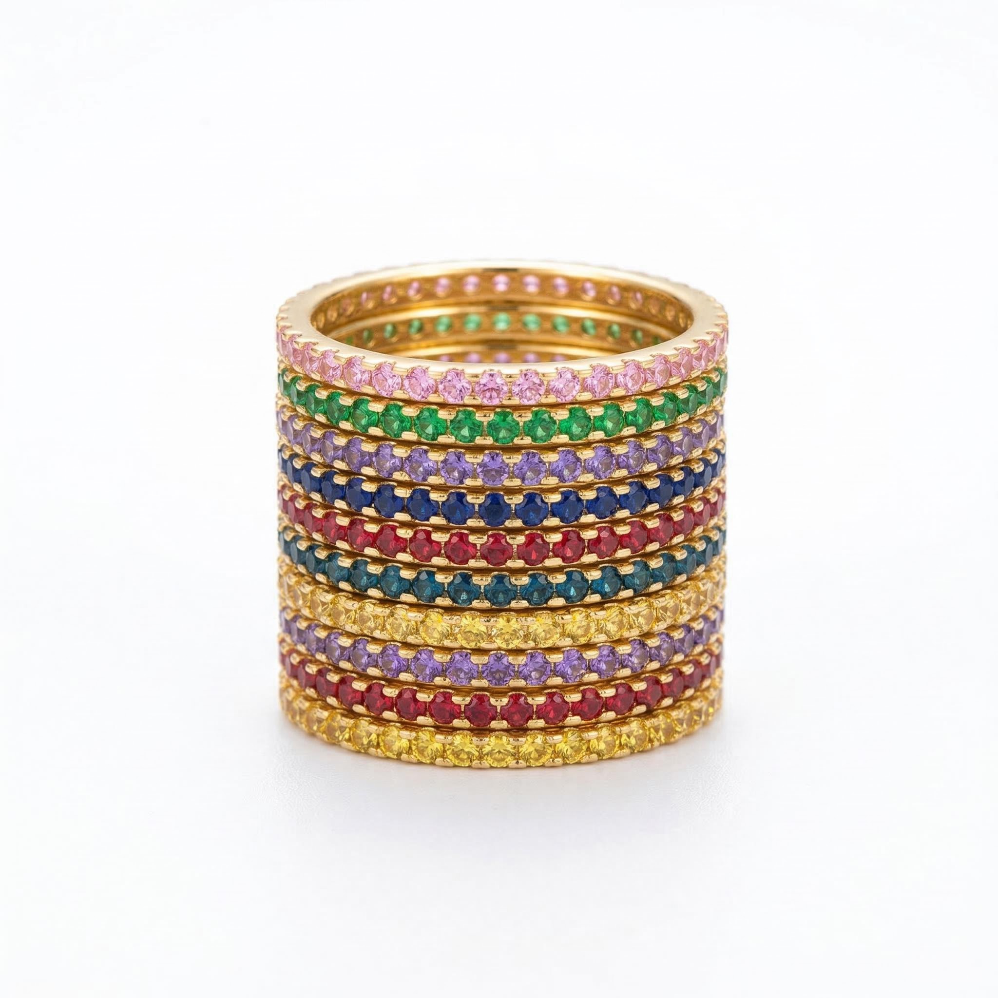 Personalized Birthstone Pave Ring