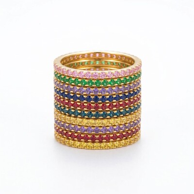 Personalized Birthstone Pave Ring