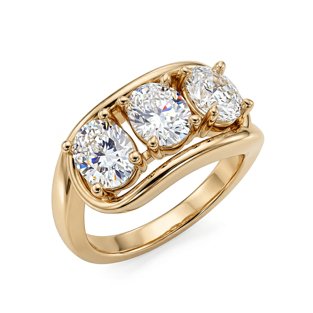 1.8CT Round Cut VVS Moissanite Engagement Ring