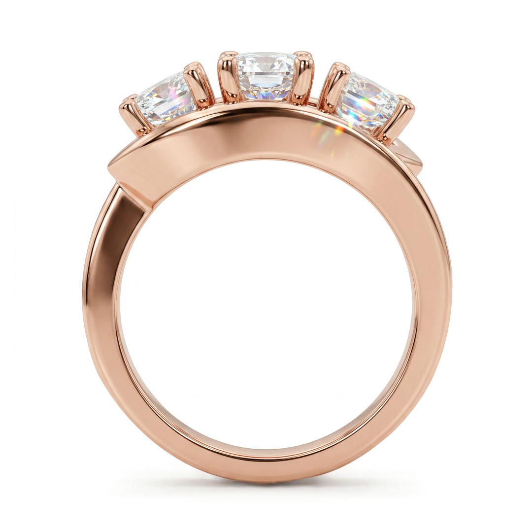 1.8CT Round Cut VVS Moissanite Engagement Ring