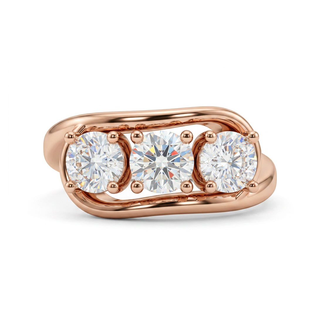 1.8CT Round Cut VVS Moissanite Engagement Ring