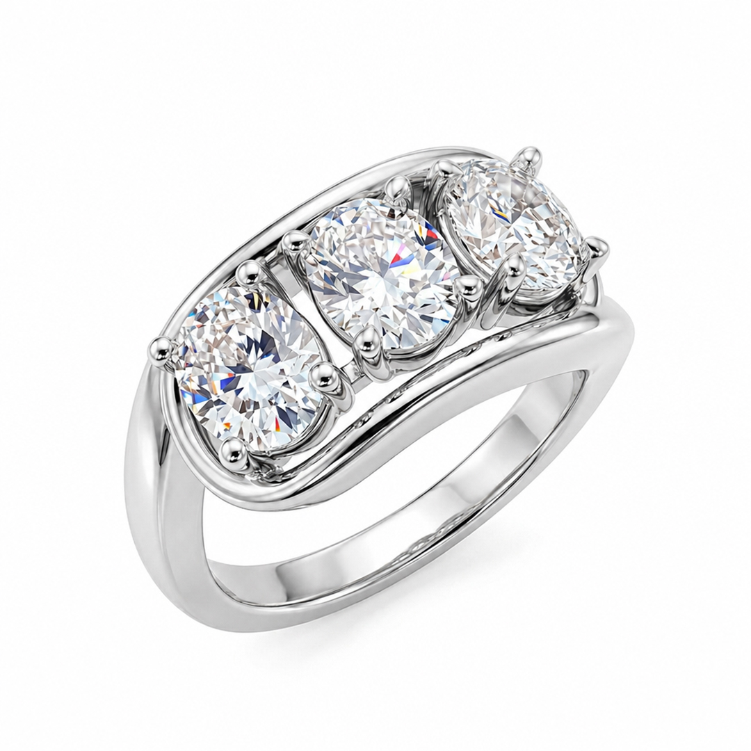 1.8CT Round Cut VVS Moissanite Engagement Ring