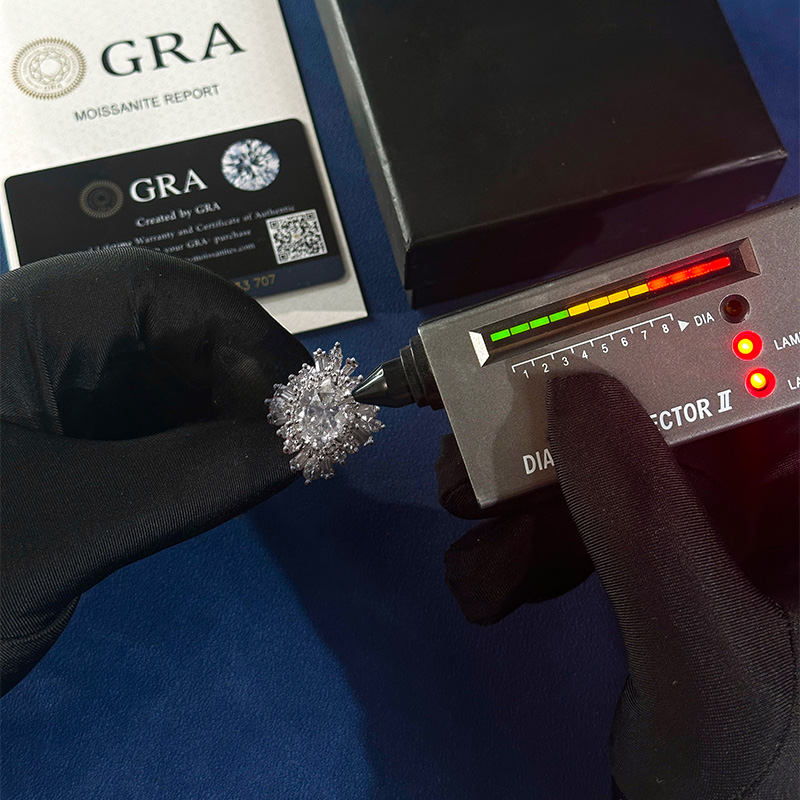 4.86CT Oval Cut VVS Moissanite Cluster Engagement Ring