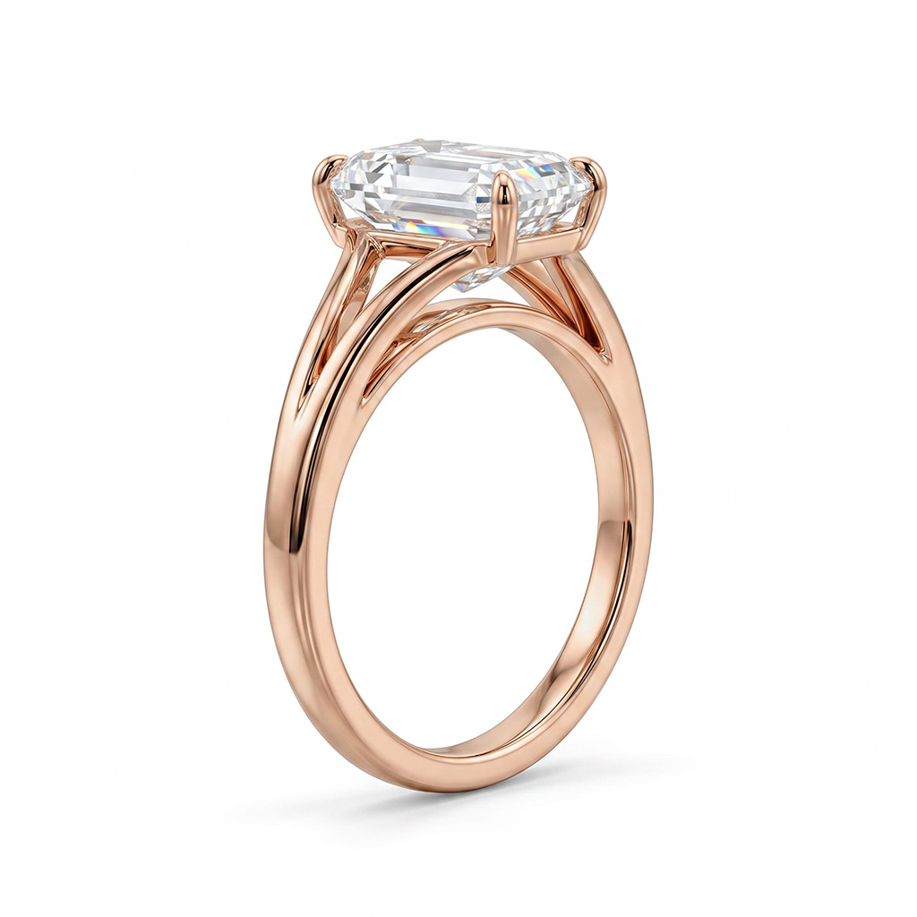 2.5 CT Asscher Cut VVS Moissanite Solitaire Engagement Ring 2.5 CT Asscher Cut VVS Moissanite Solitaire Engagement Ring