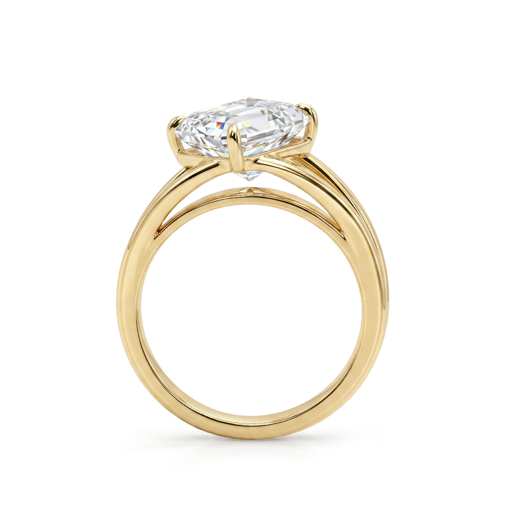 2.5 CT Asscher Cut VVS Moissanite Solitaire Engagement Ring 2.5 CT Asscher Cut VVS Moissanite Solitaire Engagement Ring
