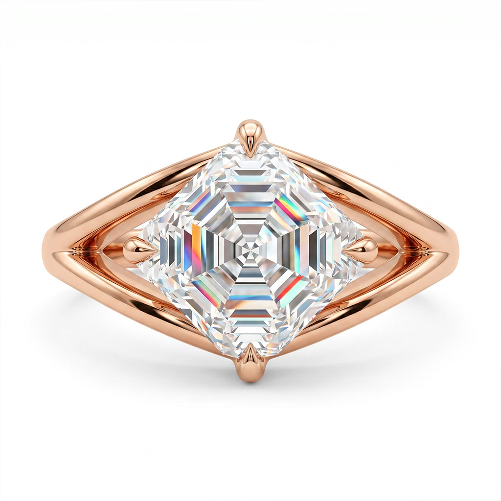 2.5 CT Asscher Cut VVS Moissanite Solitaire Engagement Ring 2.5 CT Asscher Cut VVS Moissanite Solitaire Engagement Ring