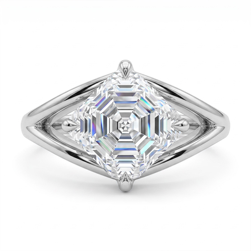 2.5 CT Asscher Cut VVS Moissanite Solitaire Engagement Ring 2.5 CT Asscher Cut VVS Moissanite Solitaire Engagement Ring