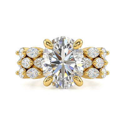 8.95CT Oval Cut VVS Moissanite Pave Engagement Ring Sets