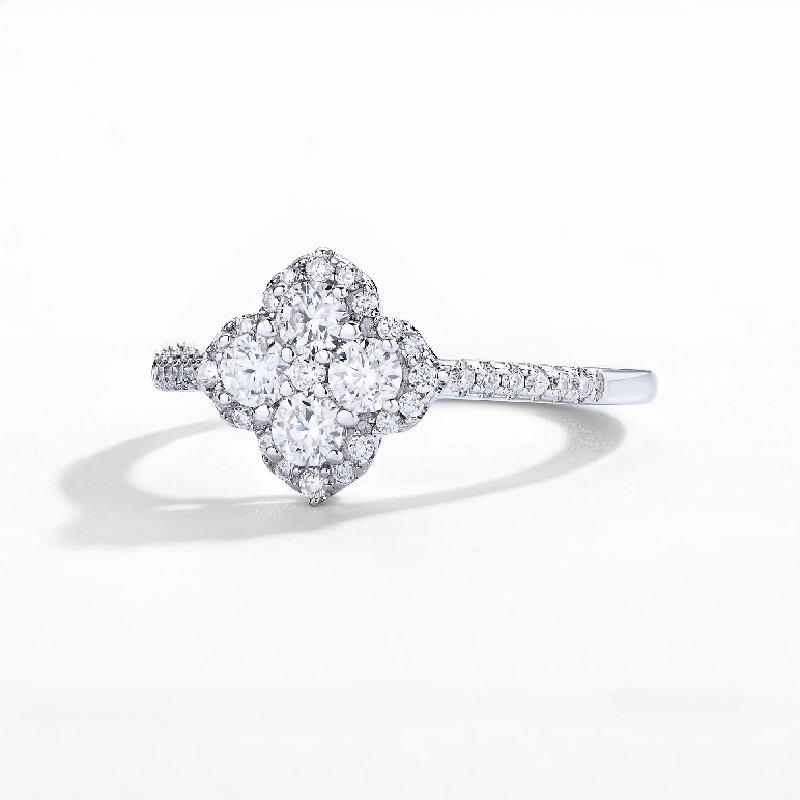 Four Leaf Clover Engagement Ring