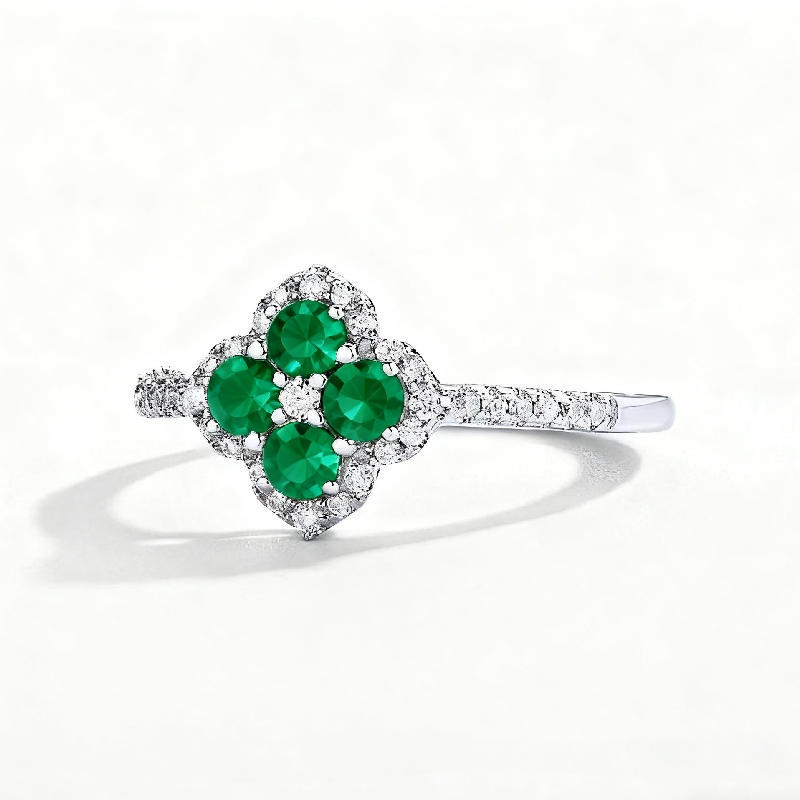 Four Leaf Clover Engagement Ring