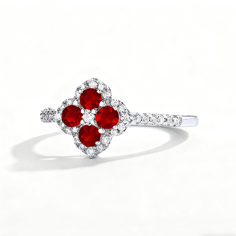 Four Leaf Clover Engagement Ring