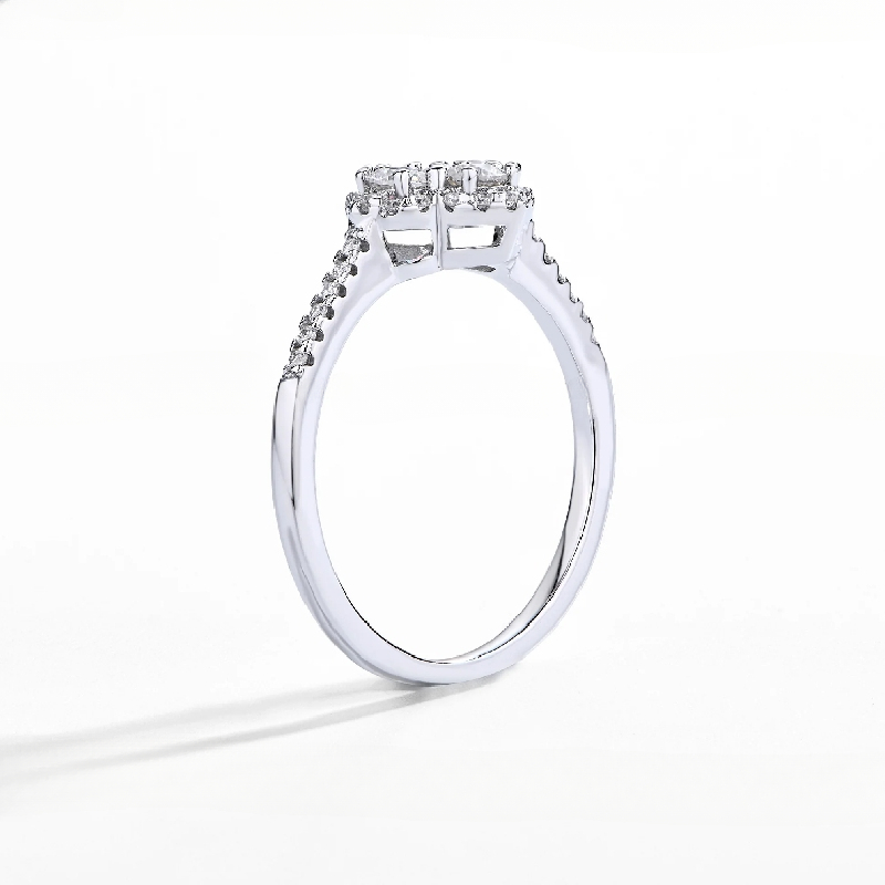 Four Leaf Clover Engagement Ring