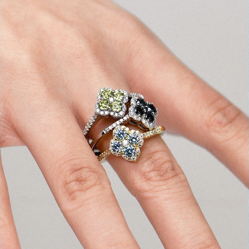 Four Leaf Clover Engagement Ring