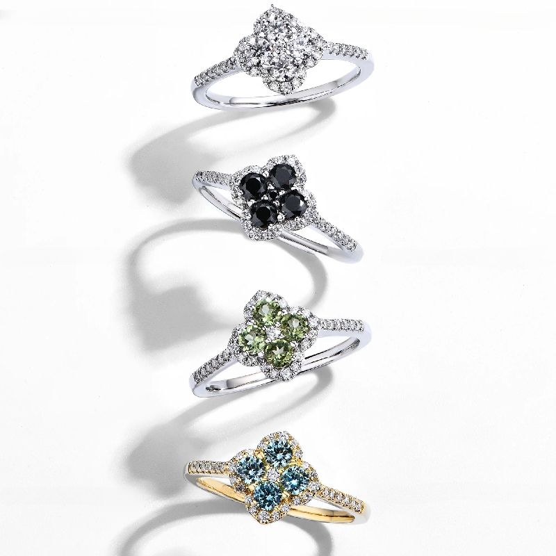 Four Leaf Clover Engagement Ring