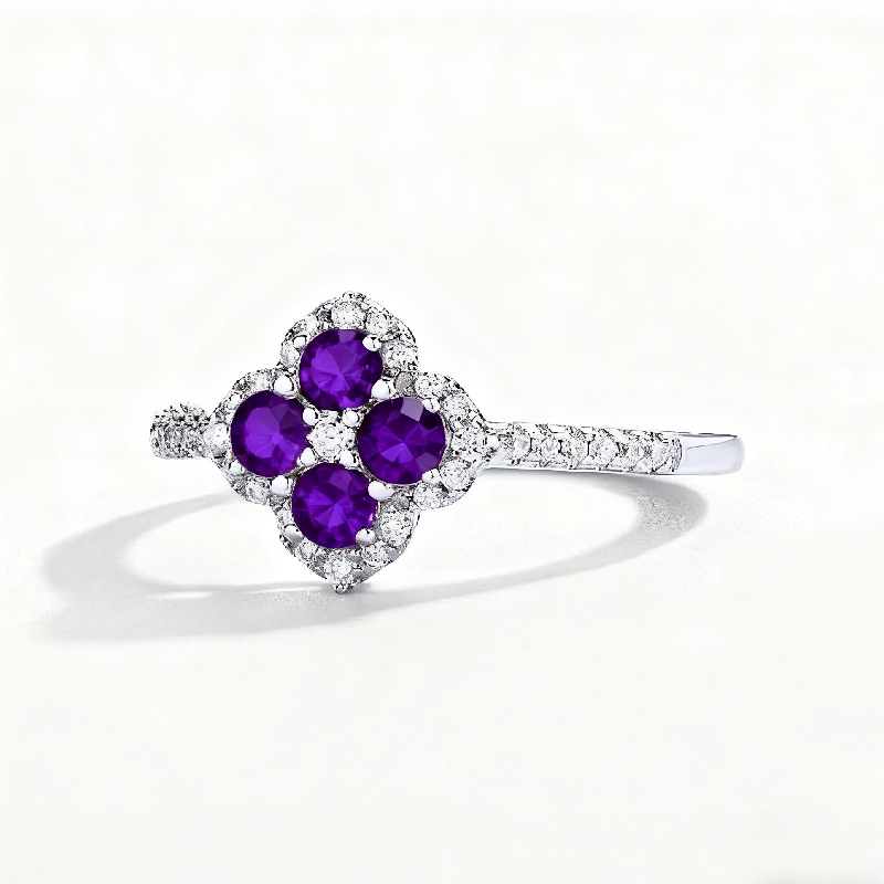 Four Leaf Clover Engagement Ring