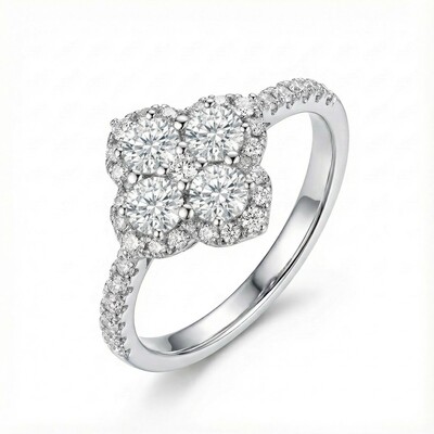 Four Leaf Clover Engagement Ring