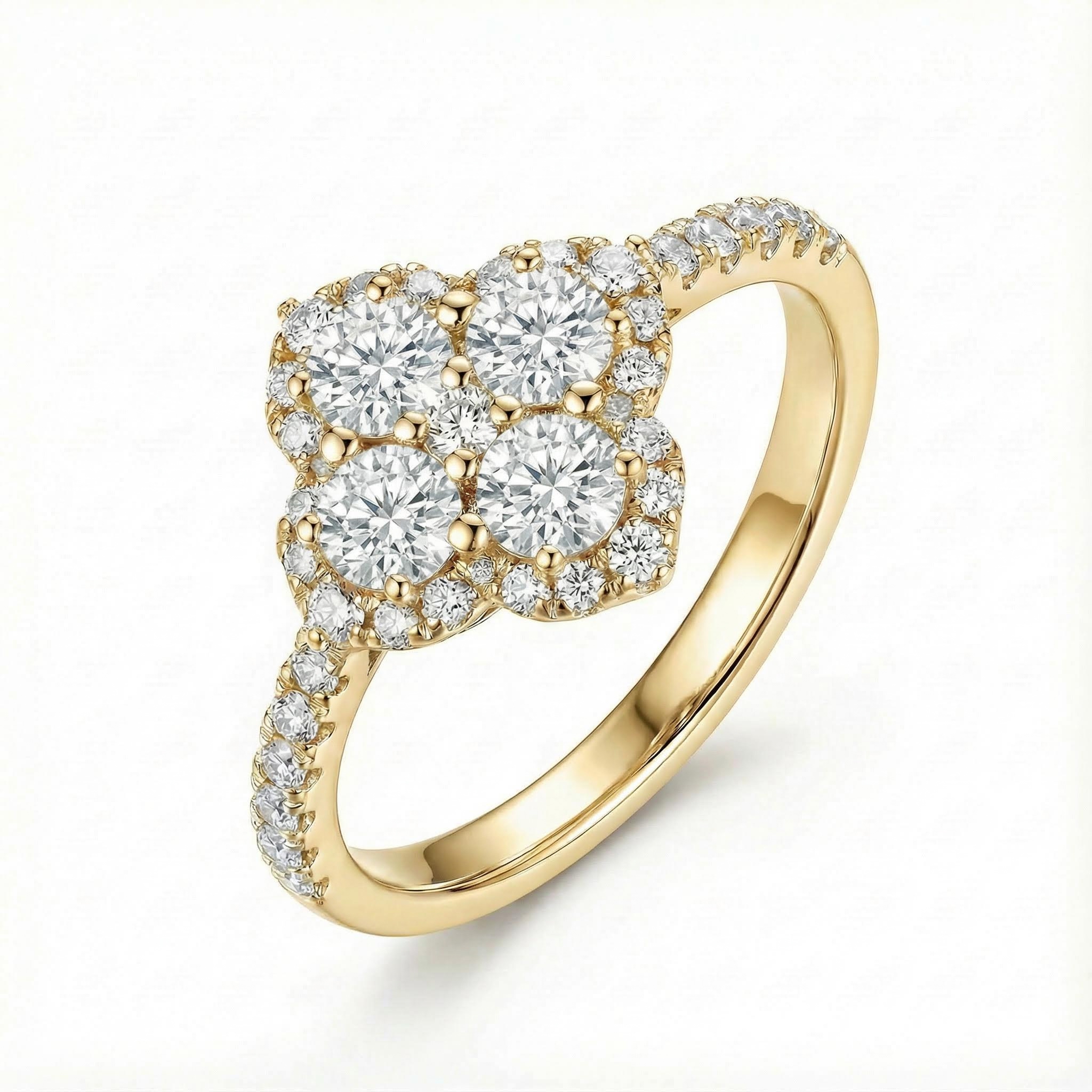 Four Leaf Clover Engagement Ring