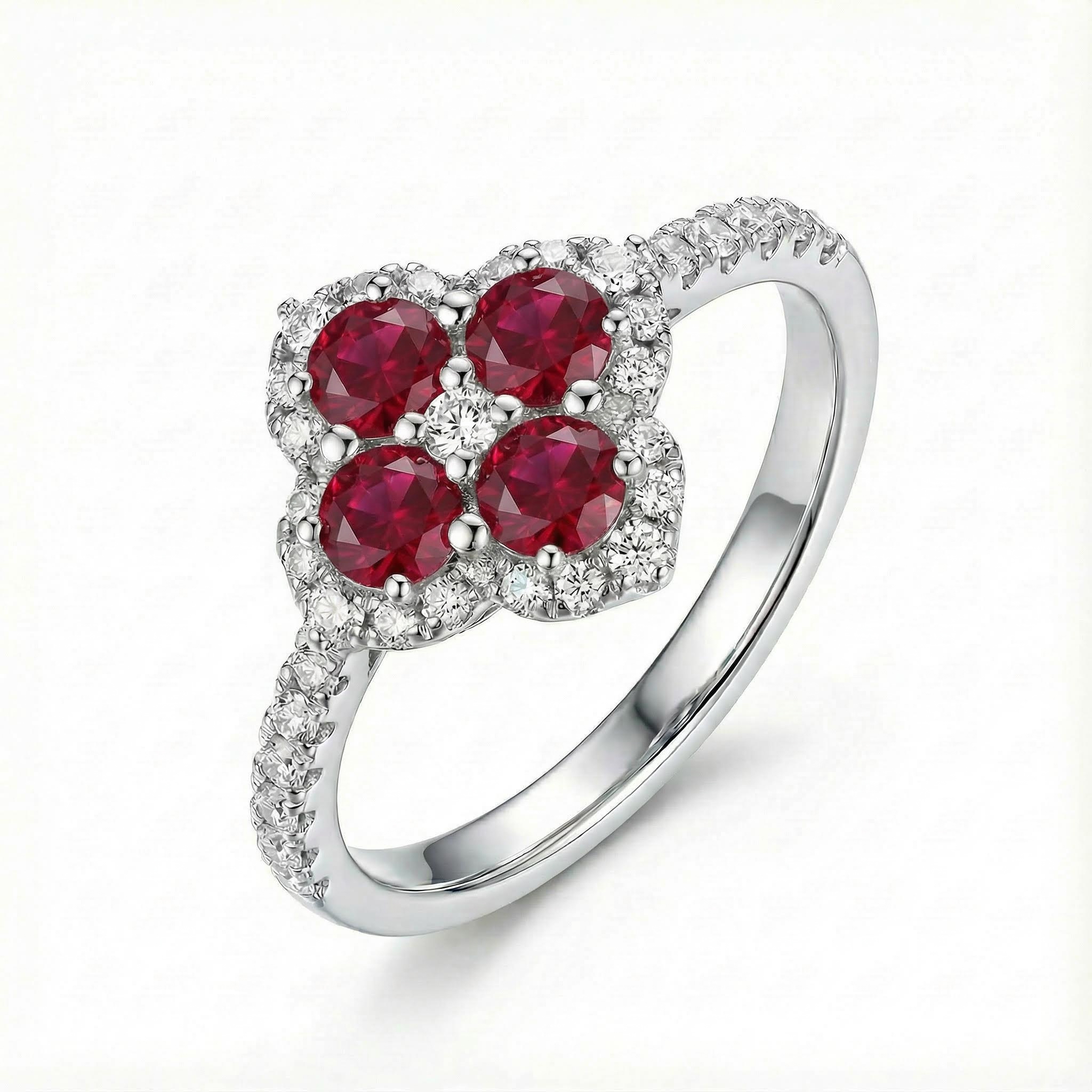 Four Leaf Clover Engagement Ring