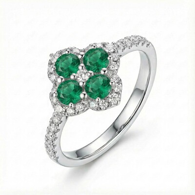 Four Leaf Clover Engagement Ring