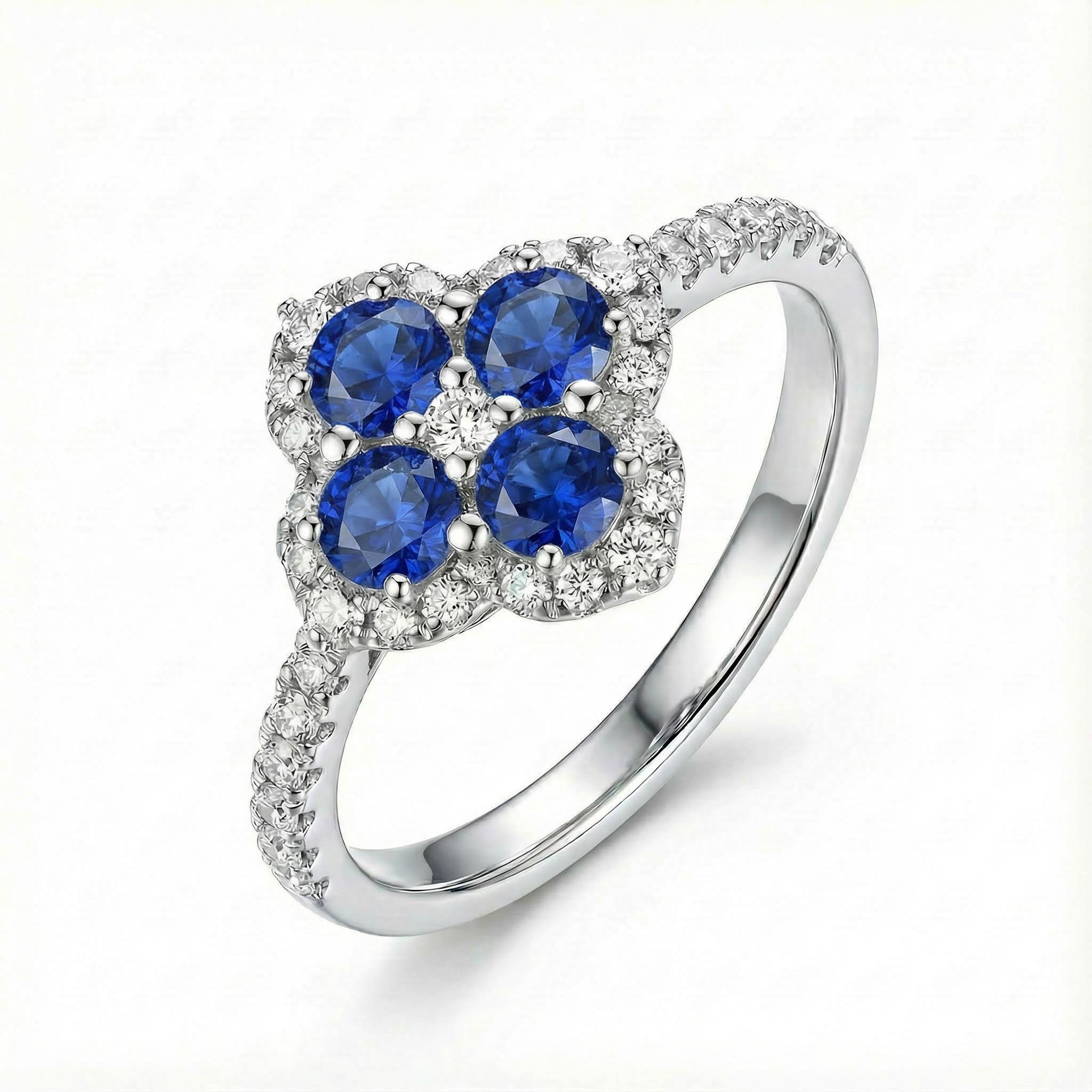 Four Leaf Clover Engagement Ring