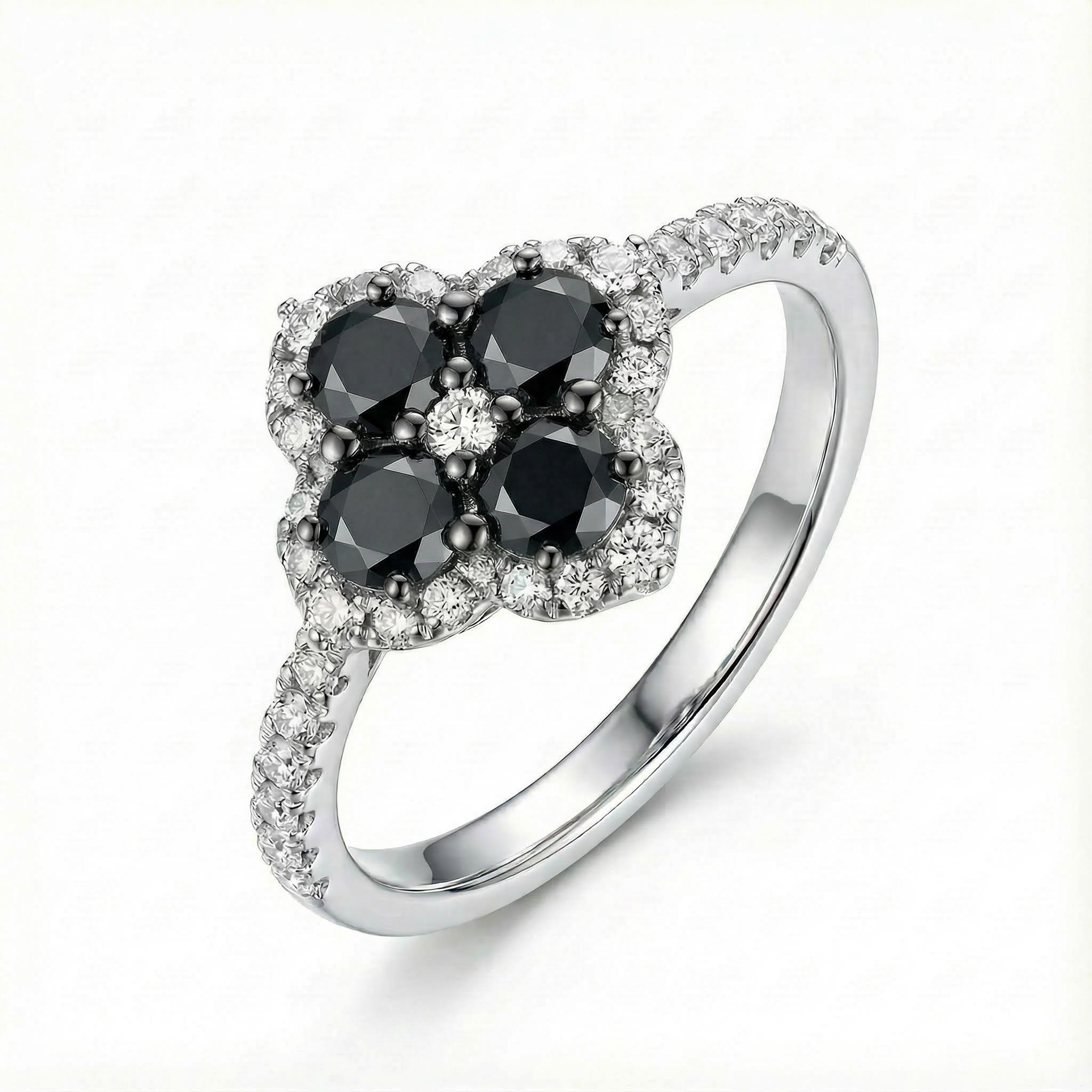 Four Leaf Clover Engagement Ring