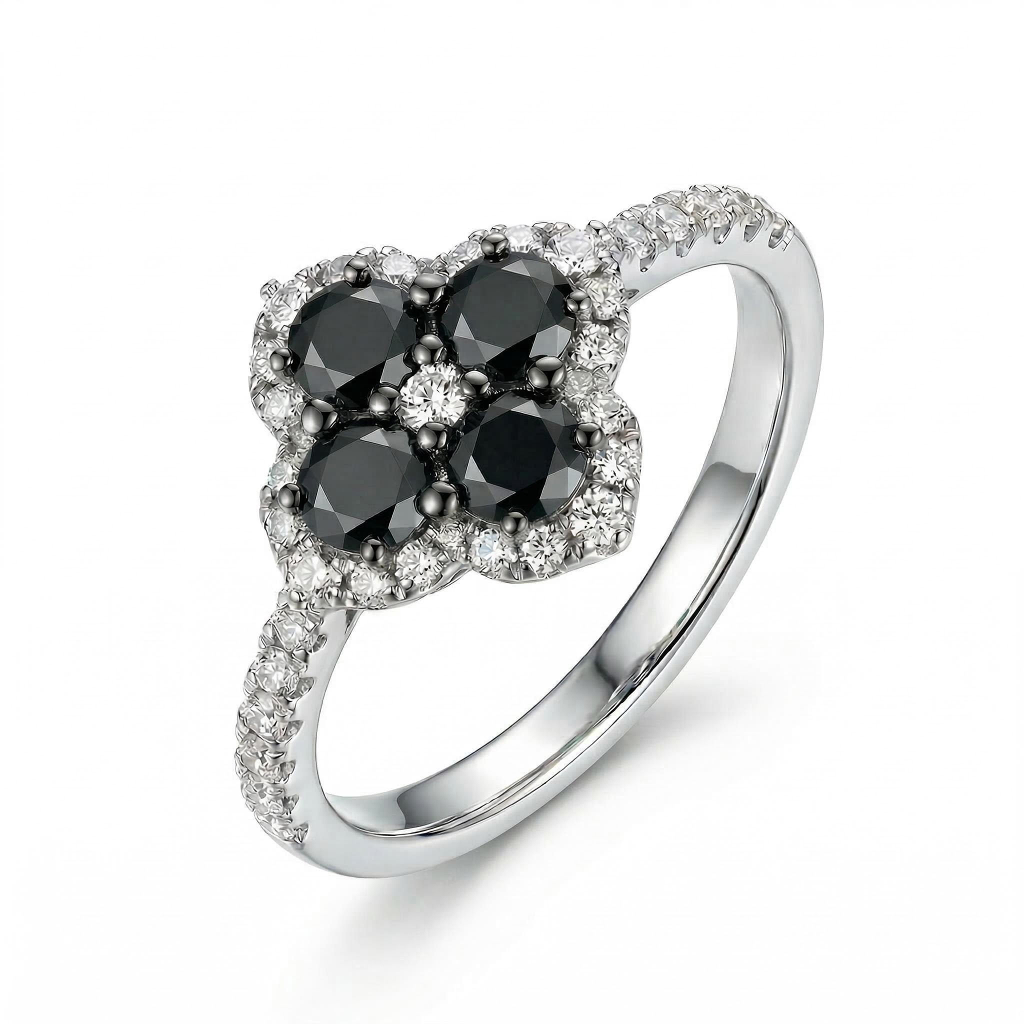 Four Leaf Clover Engagement Ring