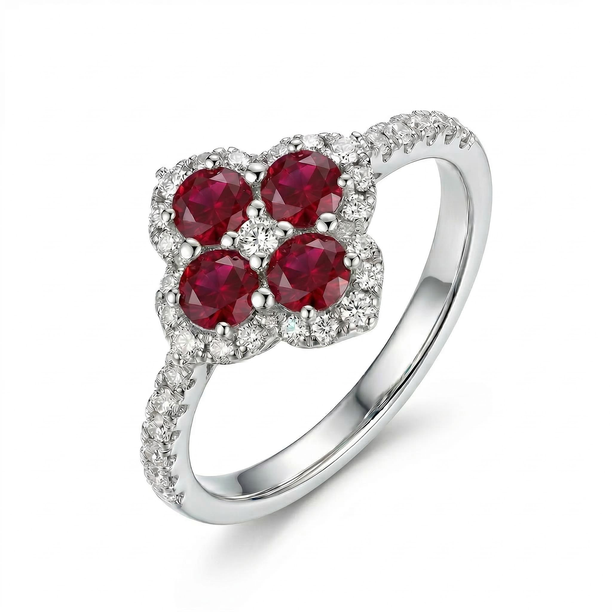 Four Leaf Clover Engagement Ring