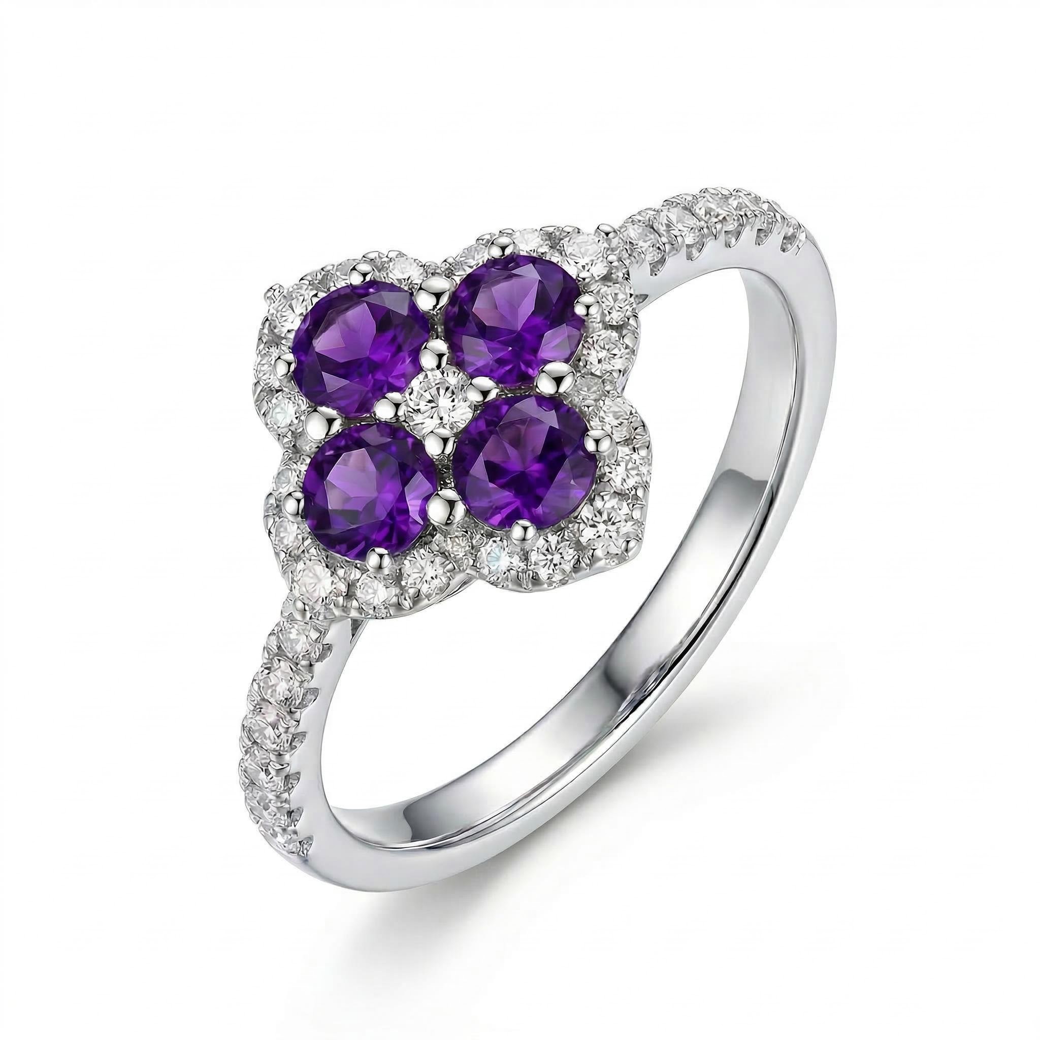 Four Leaf Clover Engagement Ring