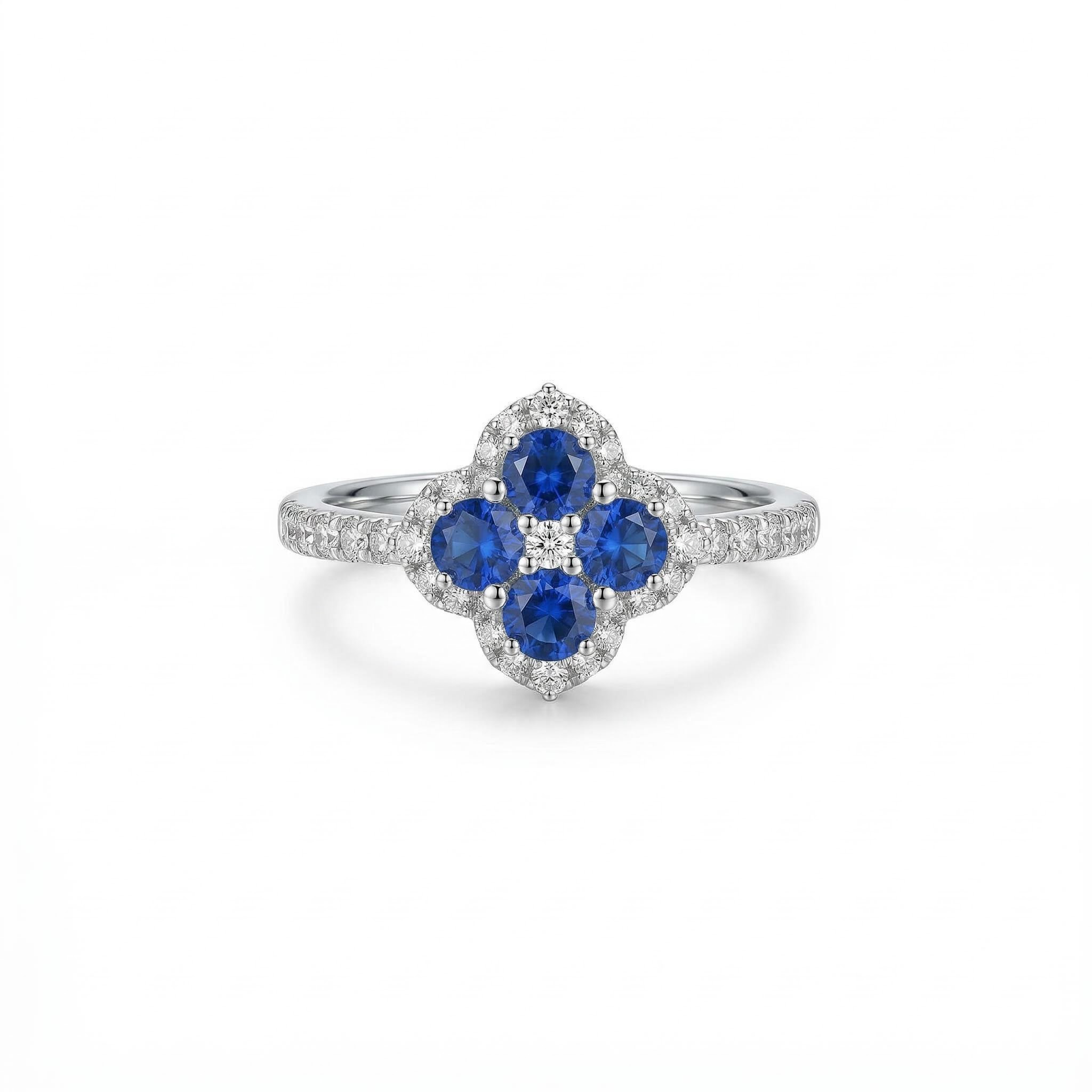 Four Leaf Clover Engagement Ring