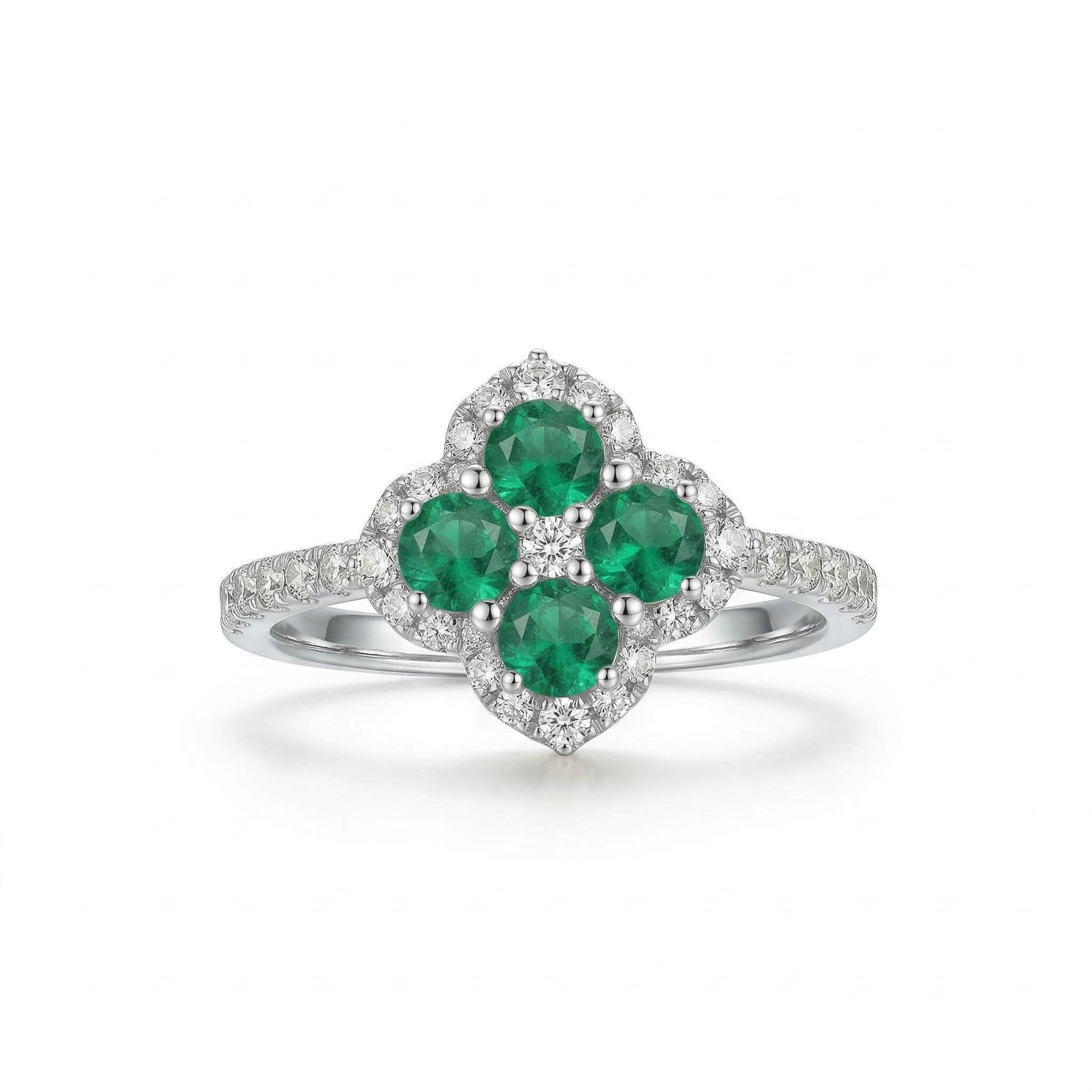 Four Leaf Clover Engagement Ring