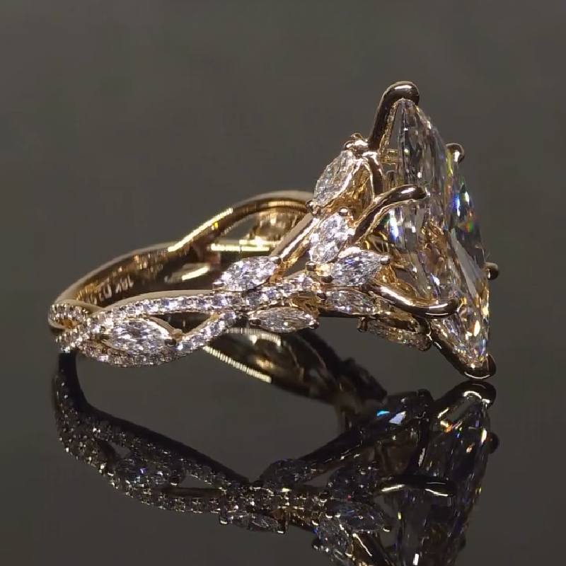 3.66CT Marquise Cut VVS Moissanite Pave Engagement Ring 3.66CT Marquise Cut VVS Moissanite Pave Engagement Ring