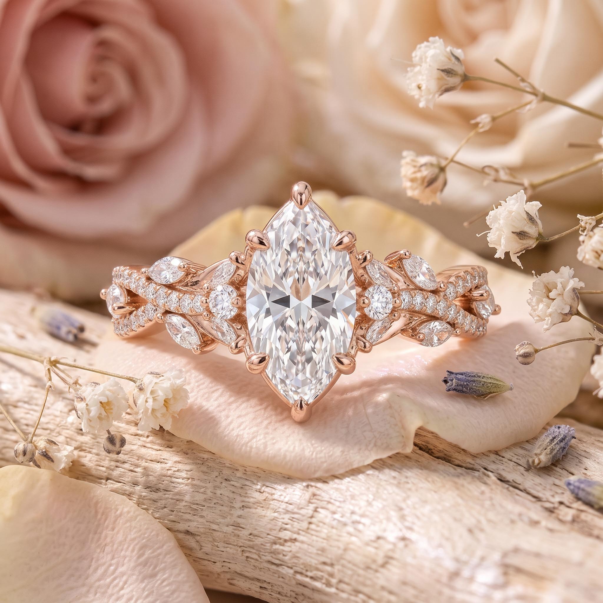 2.94ct. tw. Marquise Cut VVS Moissanite Pave Engagement Ring 2.94ct. tw. Marquise Cut VVS Moissanite Pave Engagement Ring