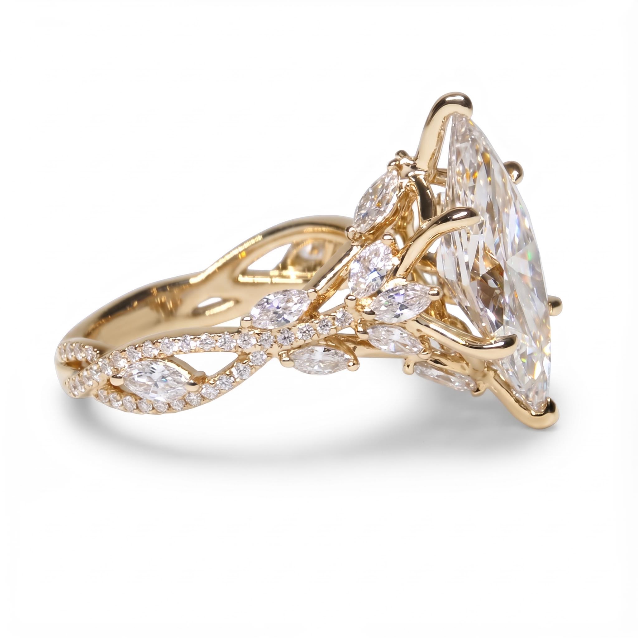 2.94ct. tw. Marquise Cut VVS Moissanite Pave Engagement Ring 2.94ct. tw. Marquise Cut VVS Moissanite Pave Engagement Ring