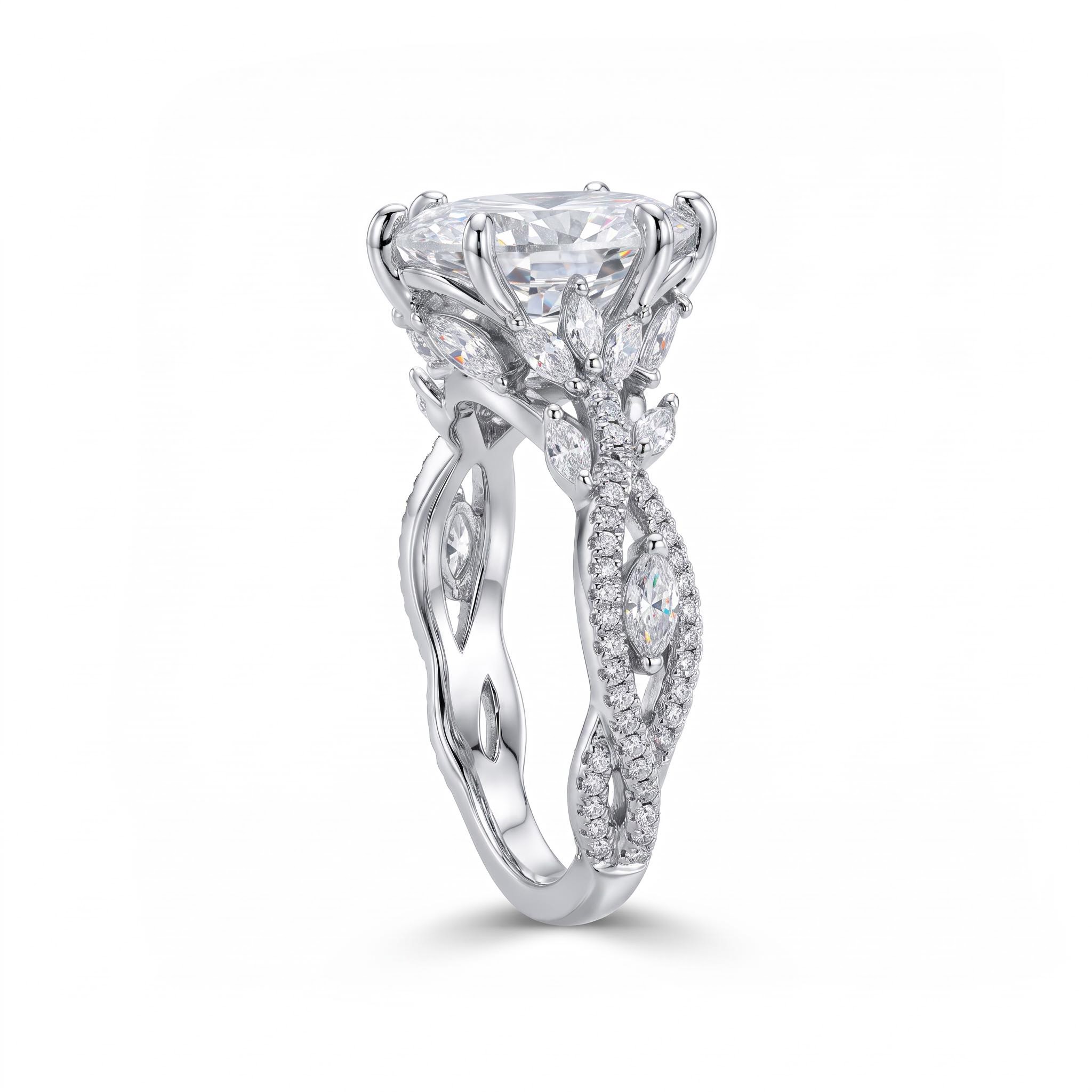 2.94ct. tw. Marquise Cut VVS Moissanite Pave Engagement Ring 2.94ct. tw. Marquise Cut VVS Moissanite Pave Engagement Ring