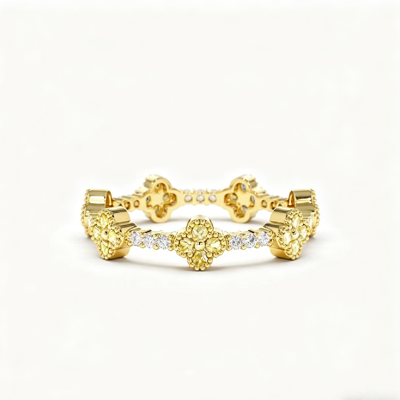 Four-Leaf Clover Pave Diamond Engagement Ring