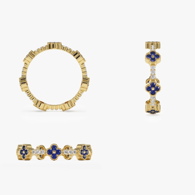 Four-Leaf Clover Pave Diamond Engagement Ring