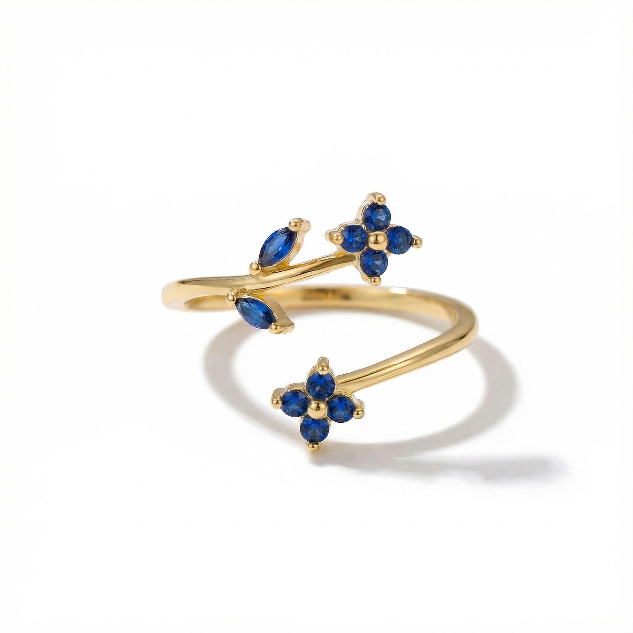 Personalized Birthstone Floral Ring Personalized Birthstone Floral Ring