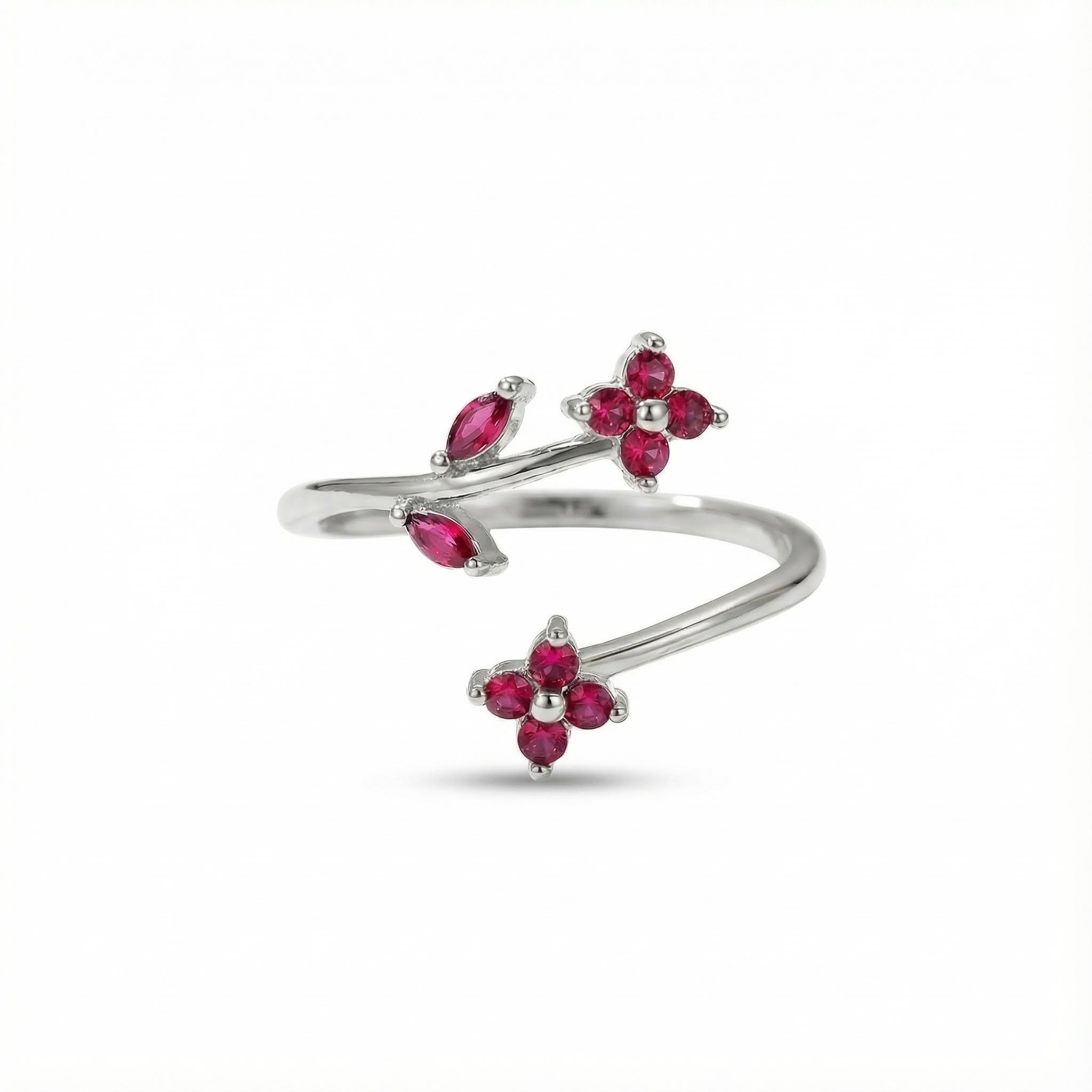 Personalized Birthstone Floral Ring Personalized Birthstone Floral Ring